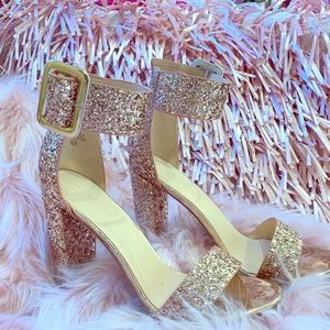 Rose Gold Glitter Sandals